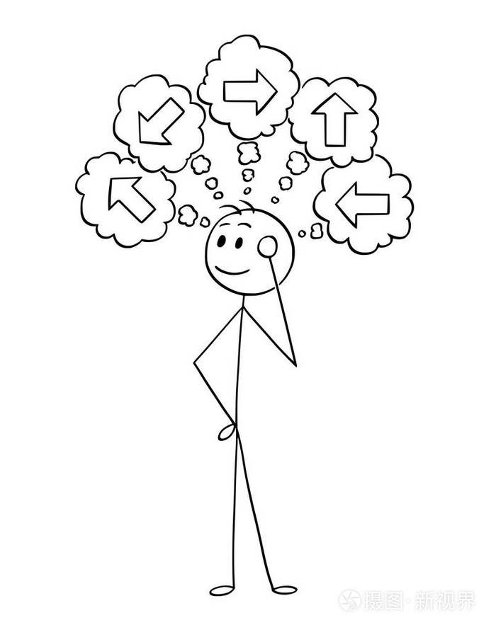 选择正确方向的商人卡通插画-正版商用图片06vslb-摄图新视界