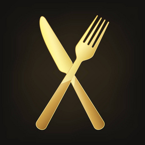 金色餐厅的象征。矢量插图