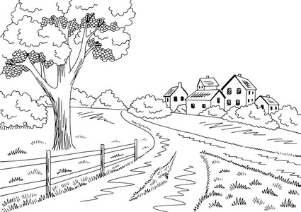 村庄道路图片-村庄道路素材-村庄道路插画-摄图新视界