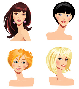 不同发型的妇女图片