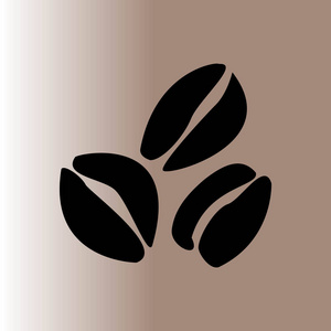 咖啡豆网页图标, 矢量插图