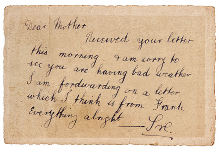 老明信片复古英文手写照片