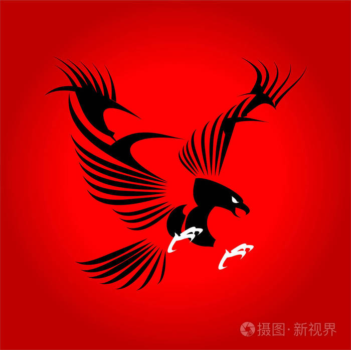 老鹰标志.鹰.风格的伟大的黑鹰