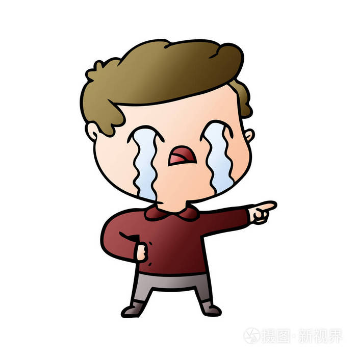 卡通人物哭泣的媒介例证