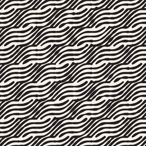 手工绘制条纹无缝图案与笔触瓷砖.抽象手绘纹理打印照片