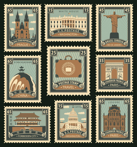 关于旅游主题的邮票集