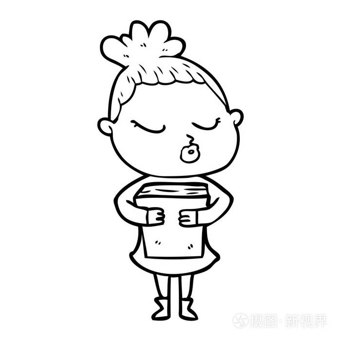 卡通冷静女性的矢量插图插画-正版商用图片06wjo4-摄图新视界