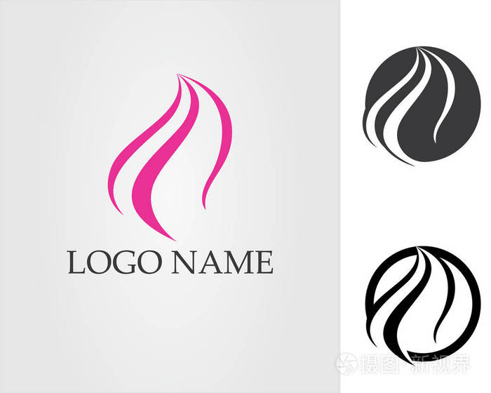 沙龙头发妇女和面孔标志和标志