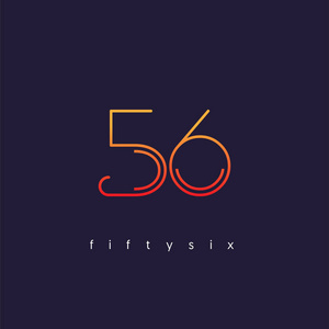 现代56数字标识图标, 几何企业身份, 矢量插图照片