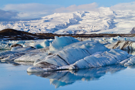 Jokulsarlon 冰河泻湖，冰岛的冰山