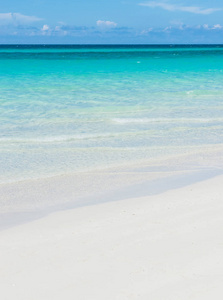 古巴加勒比海滩上的白沙和绿松石水巴拉德罗