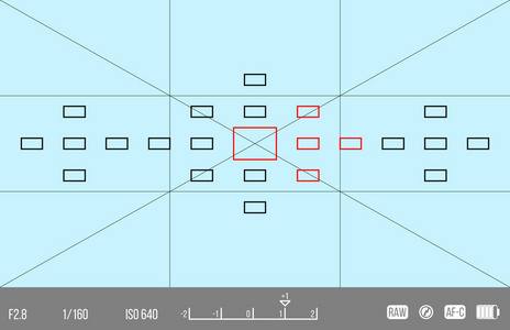 用于设计的矢量模板。相机取景器。照相机的聚焦屏幕。取景器摄像机录制
