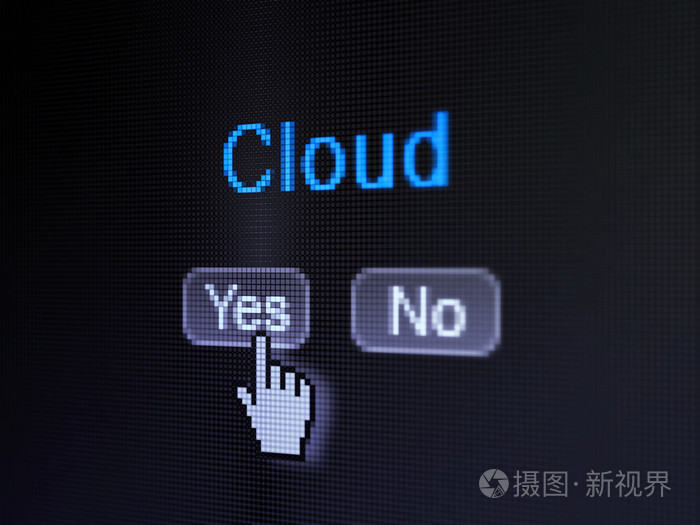 云网络的概念 数字计算机屏幕上的云