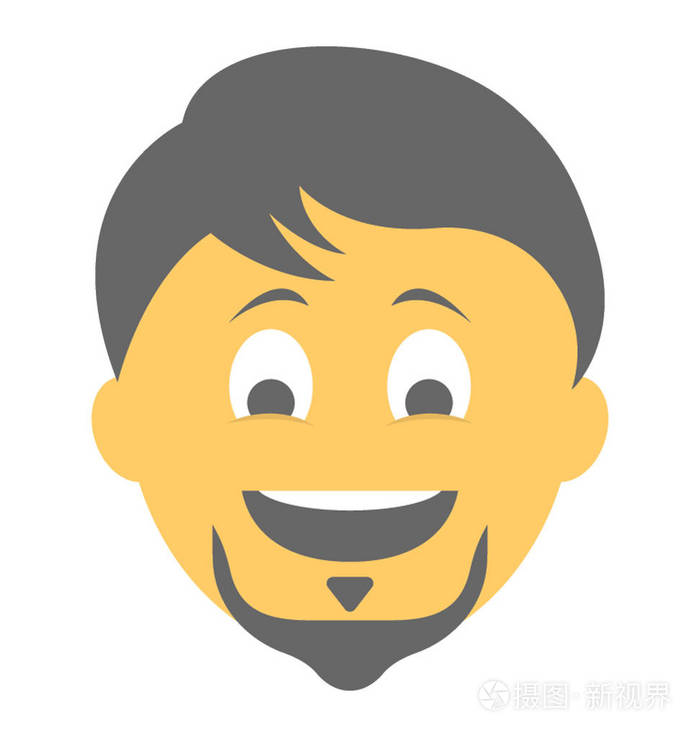 显示快乐表情的大胡子男子