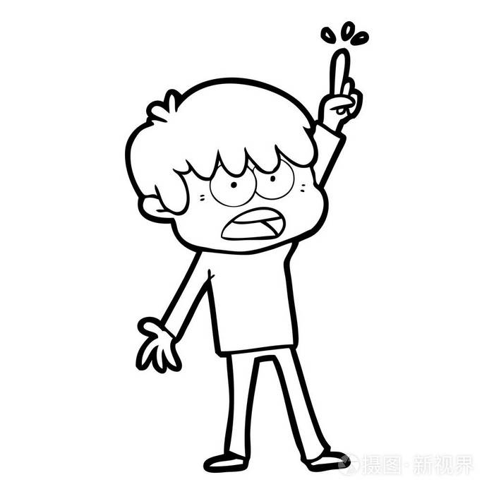 担心卡通男孩的矢量插图插画-正版商用图片06wxle-摄图新视界