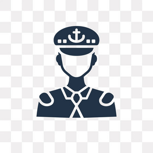 用于锚船长矢量图标隔离在透明背景下, 船长透明度概念可用于 web 和