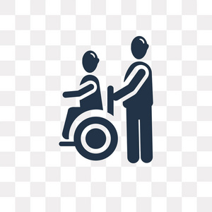 轮椅矢量图标隔离在透明背景上, 轮椅透明度概念可用于 web 和移动