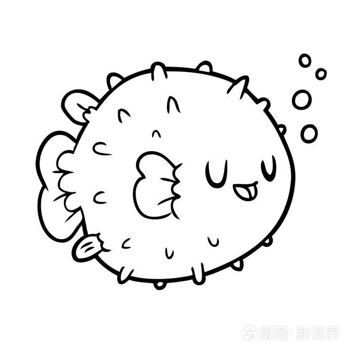 河豚的线图插画-正版商用图片06x6d7-摄图新视界