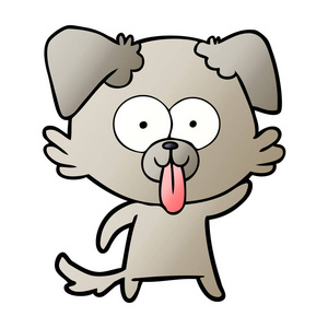 舌头伸出的卡通狗