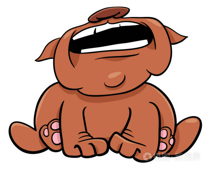 吠声或嚎叫的斗牛犬卡通人物