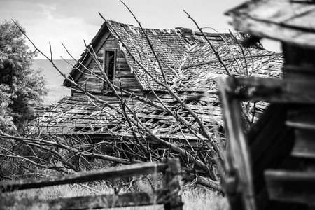 华盛顿东部帕卢斯地区倒塌的谷仓