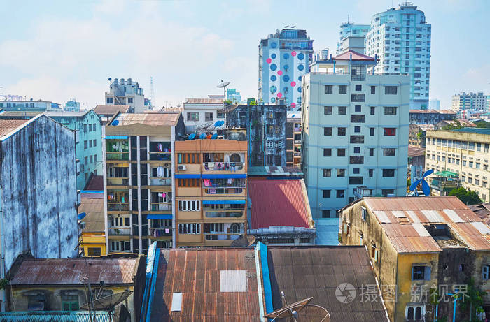 缅甸仰光的高楼