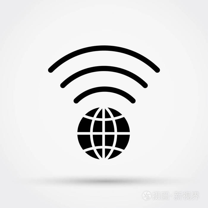 带地球符号的wifi矢量图标