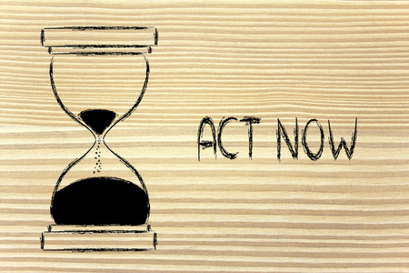 现在就行动,沙漏状的图案照片