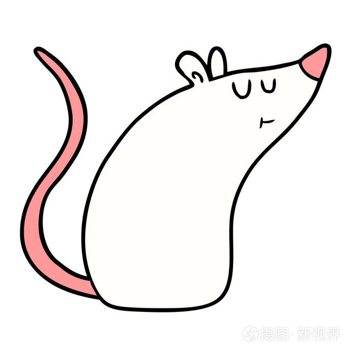 卡通白鼠矢量图解