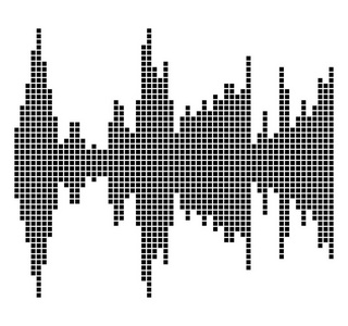 黑色方音音乐波均衡器剪影隔离在