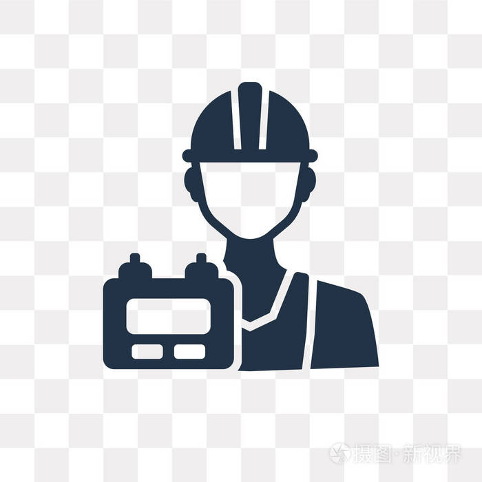 电工矢量图标在透明背景下隔离电工透明概念可用于网络和移动