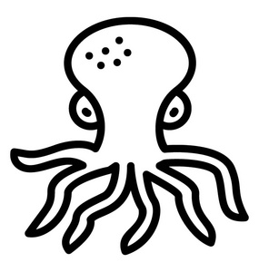 描述章鱼的六条腿的海洋动物的图标
