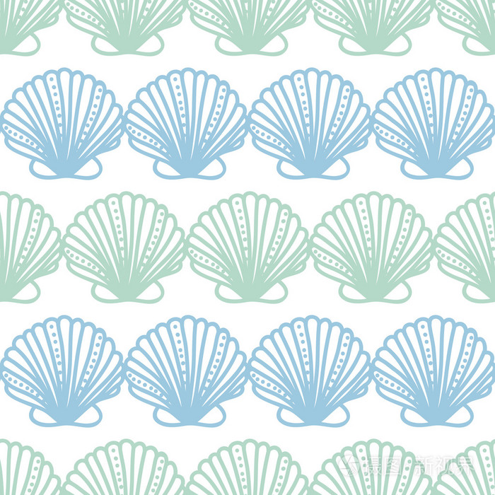 抽象 seashels 条纹无缝图案背景