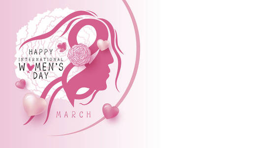 3月8日快乐妇女节设计白色背景矢量插图