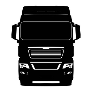 黑色卡车上的白色背景图标插图