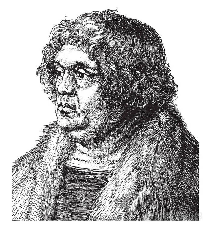 威利巴德皮尔克海默是德国文艺复兴时期的律师复古线条画或雕刻插图