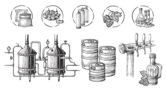 啤酒图表与酿酒过程插图的研究
