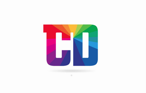 字母字母 cd c d 标志组合设计, 适合公司或企业的彩虹颜色