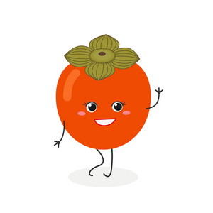 漂亮卡通柿子的矢量插画照片