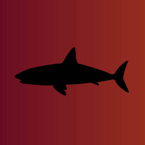渐变红色的鲨鱼简单平面矢量图标