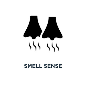 嗅觉香气嗅觉感图标.简单的元素插图.