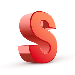 3d 的红色字母 s