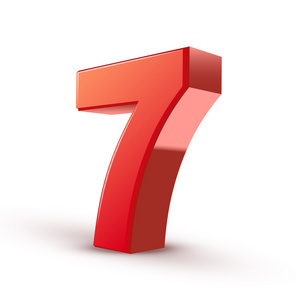 3d 闪亮的红色数字 7照片