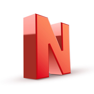 3d 的红色字母 n