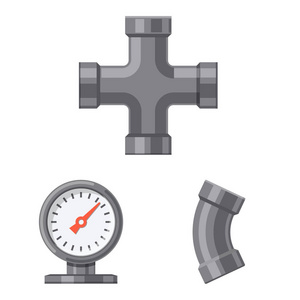 管道和管形图标的矢量设计。库存管道和管道矢量图标的收集