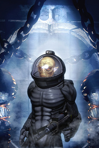 虫子未来军事女孩在网络空间中的行星和太阳与宇航员的女孩星空背景的