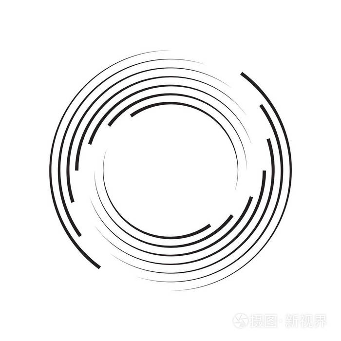 抽象圆圈图案.黑白图形.eps