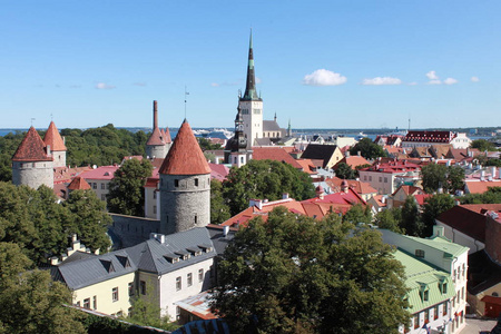塔林，爱沙尼亚的全景视图