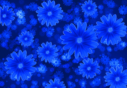 有蓝色花朵抽象背景
