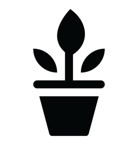 盆栽植物的字形图标矢量